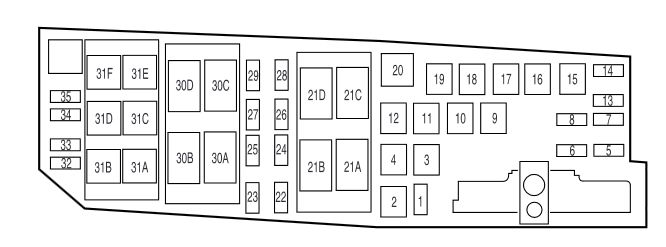 Ford Focus 2011 MK3 - fuse box diagram - engine junction