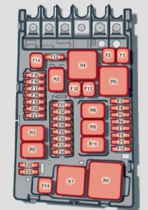 Audi TTS Coupe - fuse box diagram - engine compartment